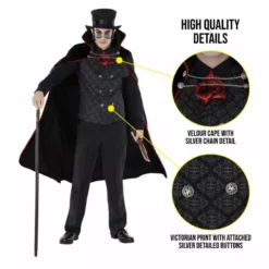Men's Jack The Ripper Costume 13 Men's Jack The Ripper Costume -Moda Halloween 887513098997.pt03