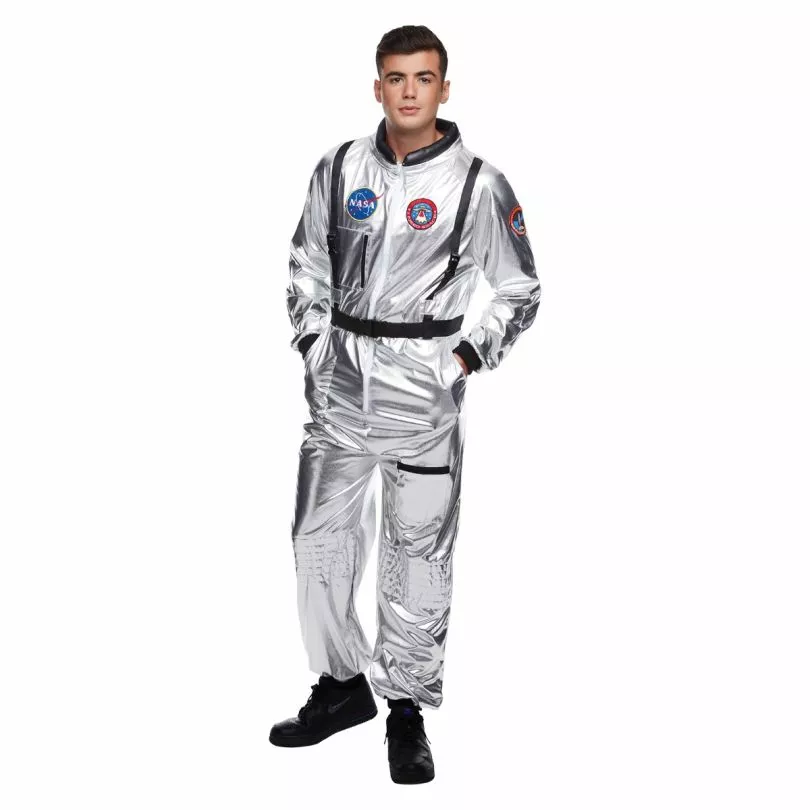 Men's Silver Astronaut Suit Costume 3 Men's Silver Astronaut Suit Costume