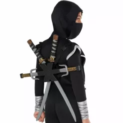 Kids Silver Dragon Ninja Costume -Moda Halloween 887513099512.pt04