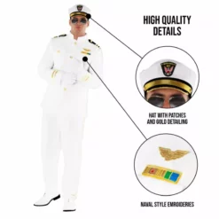 Mens White Officer Suit Costume -Moda Halloween 887513099550.pt02