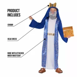 Kids Blue Nativity King Costume -Moda Halloween 887513100010.pt01