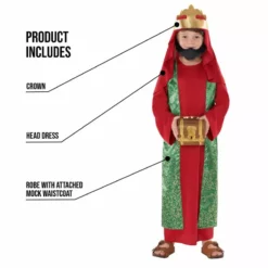 Kids Red Nativity King Costume -Moda Halloween 887513100058.pt01