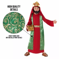 Kids Red Nativity King Costume -Moda Halloween 887513100058.pt02