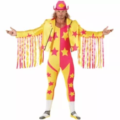 Disfraz De Lucha Libre Macho Man Randy Savage WWE Amarillo Adulto -Moda Halloween 8 8 887513059448.pt03