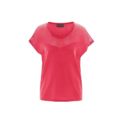 Hempage Blusa De Punto Con Malla De Contraste