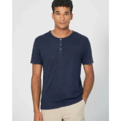 Hempage Camiseta De Manga Corta Con Cuello Abotonado