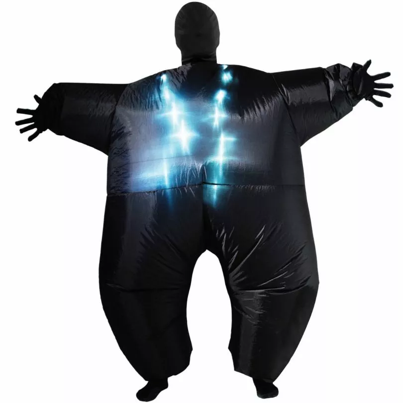 Disfraz De Morphsuit Gigante Negro Con Luz 3 Disfraz De Morphsuit Gigante Negro Con Luz