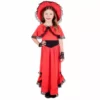 Disfraz De Época Niñas Siglo Señorita Escarlata -Moda Halloween kids civil war lady red dress costume