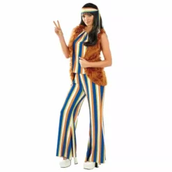 Disfraz Hippie Mujer Diosa Del Pop -Moda Halloween m1 4 3 4332