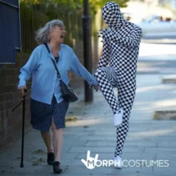 Disfraz Entero Adulto -Moda Halloween m1 b l black white check morphsuit lifestyle 2