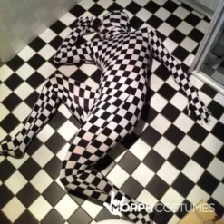 Disfraz Entero Adulto -Moda Halloween m1 b l black white check morphsuit lifestyle 4 us
