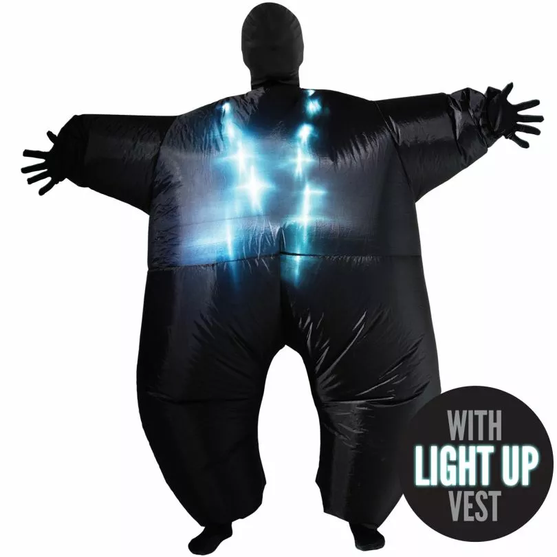 Disfraz De Morphsuit Gigante Negro Con Luz 4 Disfraz De Morphsuit Gigante Negro Con Luz - Imagen 2