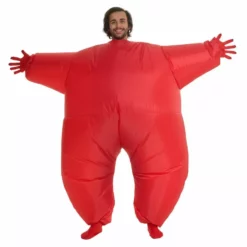 Disfraz De Morphsuit Gigante Rojo Hinchable Con Luz