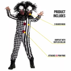 Kids Two Headed Clown Costume 13 Kids Two Headed Clown Costume -Moda Halloween mcktcl two headed clown kids feature 1