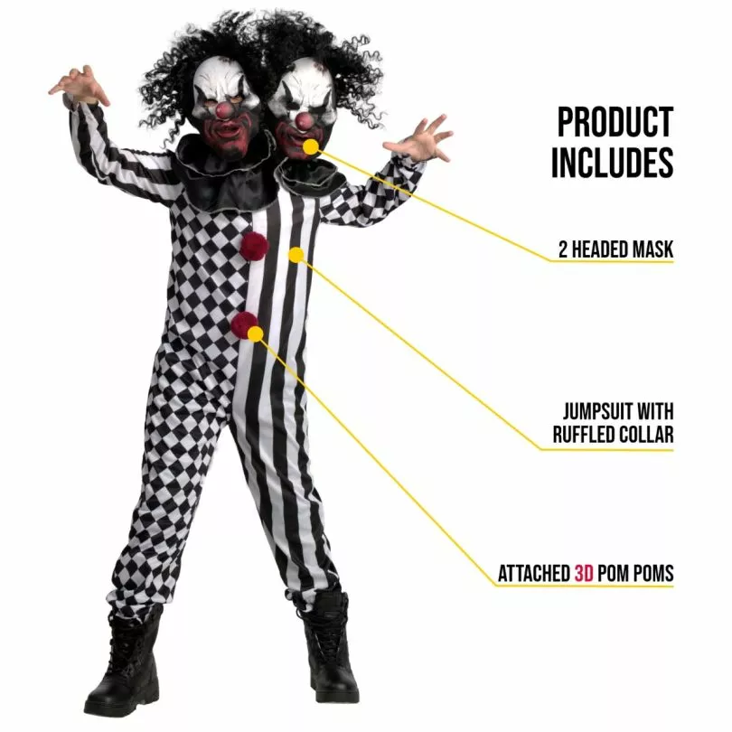 Kids Two Headed Clown Costume 7 Kids Two Headed Clown Costume - Imagen 5