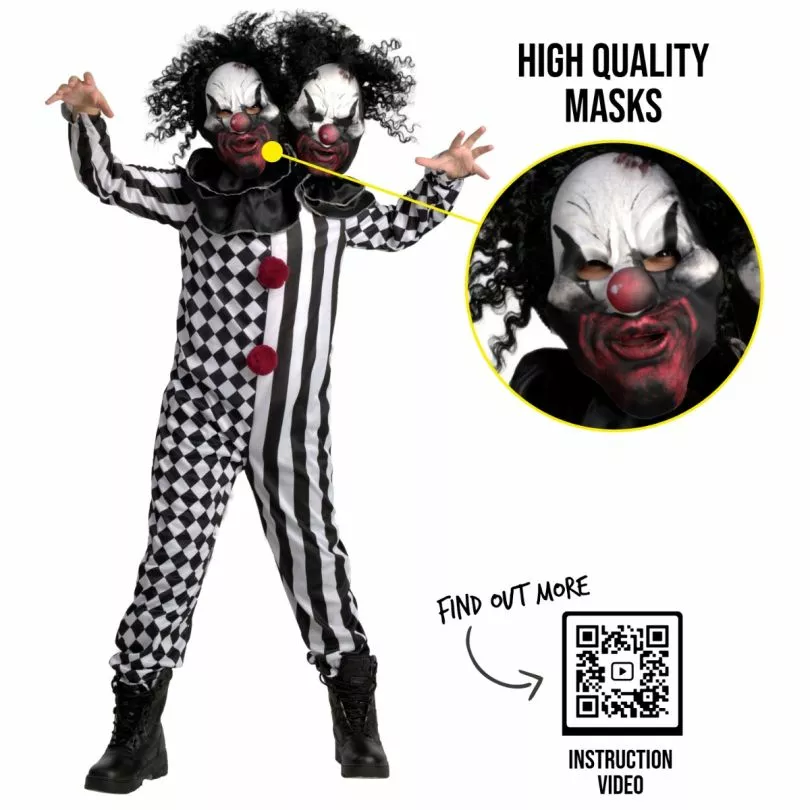 Kids Two Headed Clown Costume 8 Kids Two Headed Clown Costume - Imagen 6