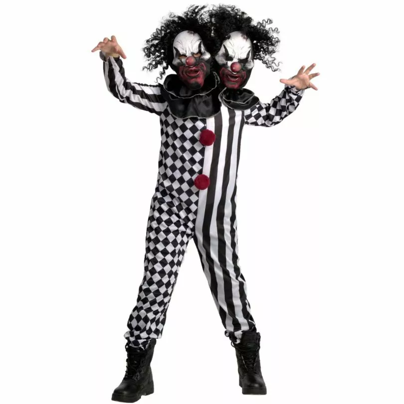 Kids Two Headed Clown Costume 3 Kids Two Headed Clown Costume
