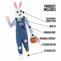 Disfraz De Conejo De Pascua Con Peto Para Hombre -Moda Halloween mcmdebm bunny dungarees feature