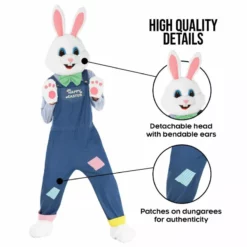Disfraz De Conejo De Pascua Con Peto Para Hombre -Moda Halloween mcmdebm bunny dungarees feature2