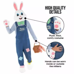 Disfraz De Conejo De Pascua Con Peto Para Hombre -Moda Halloween mcmdebm bunny dungarees feature3