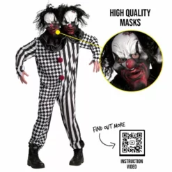 Disfraz De Payaso De Dos Cabezas -Moda Halloween mcmtcl two headed clown adult feature 02