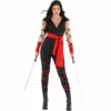 Disfraz De Ninja Negra Y Roja Para Mujeres -Moda Halloween mcwrn red ninja costume lead