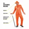 Disfraz De Traje De Película Naranja Para Hombre -Moda Halloween mens dumb orange suit
