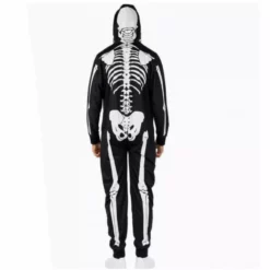 Disfraz De Esqueleto Hombre -Moda Halloween mens hooded skeleton jumpsuit rear