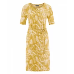 Vestido Con Estampado De Hojas Exóticas- Hempage